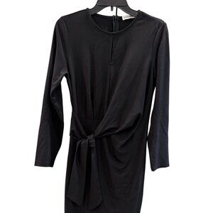 GRACE KARIN Women's black wrap dress size large with tie, EUC, great for work